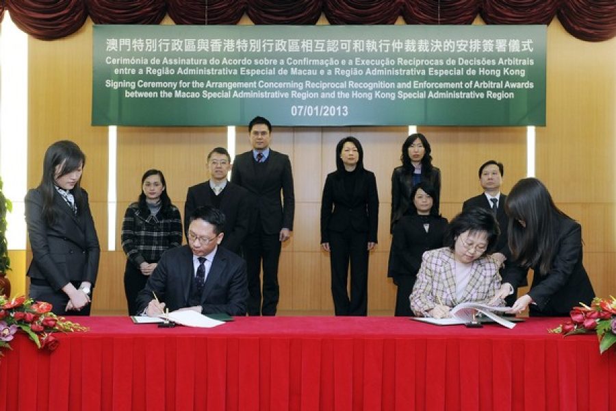 Macau, HK ink pact on arbitration co-operation