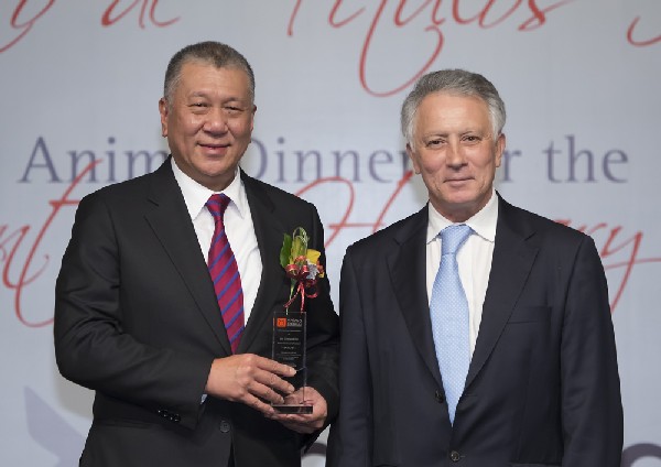 Edmund Ho gets ‘Life Honorary Presidency’ award from Anima