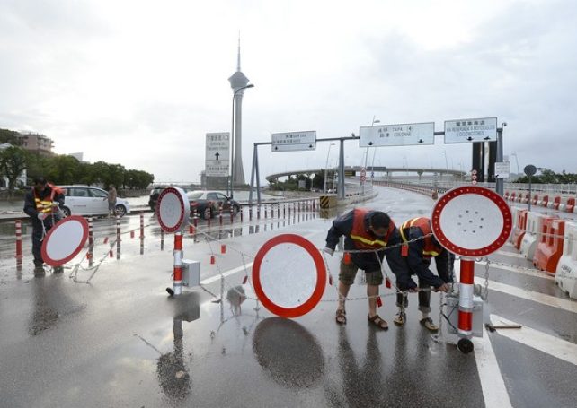 Macau’s public transportation halted for 10 hours as Typhoon Utor close the city