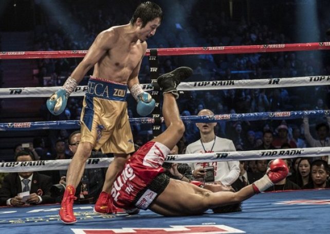 Chinese flyweight Zou Shiming beat Thailand’s Yokthong Kokietgym