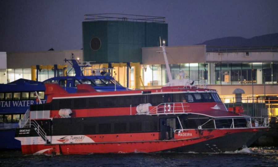 Macau Turbojet ferry colides with fishing boat