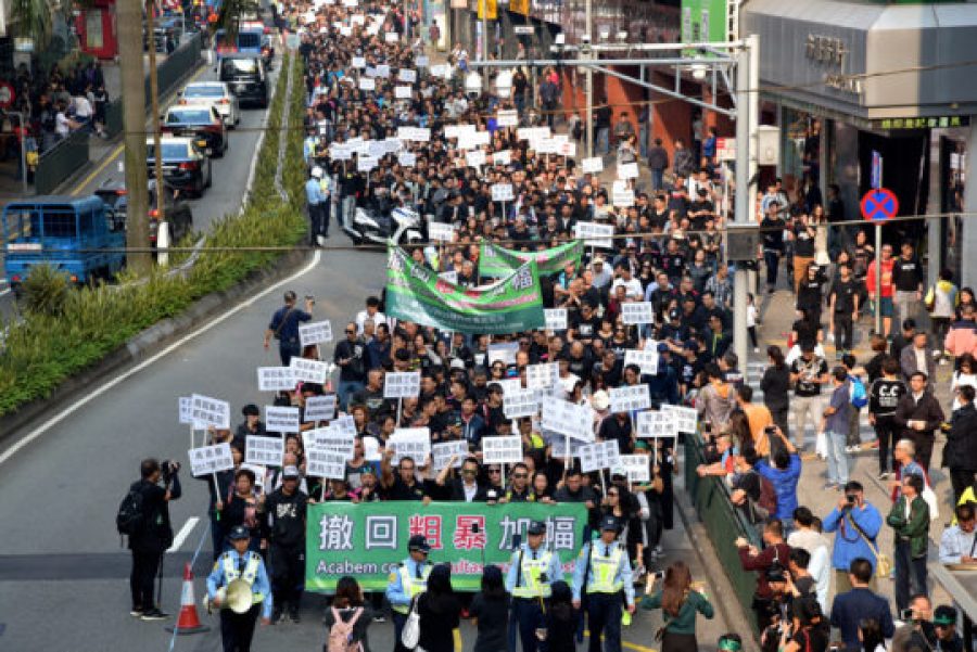 Protesters march against Macau’s ‘brutal’ vehicle fee hike