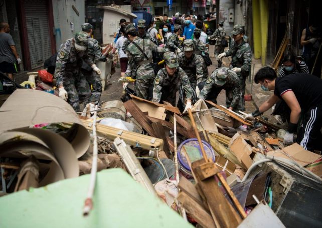 People’s Liberation Army deployed and another typhoon on the way