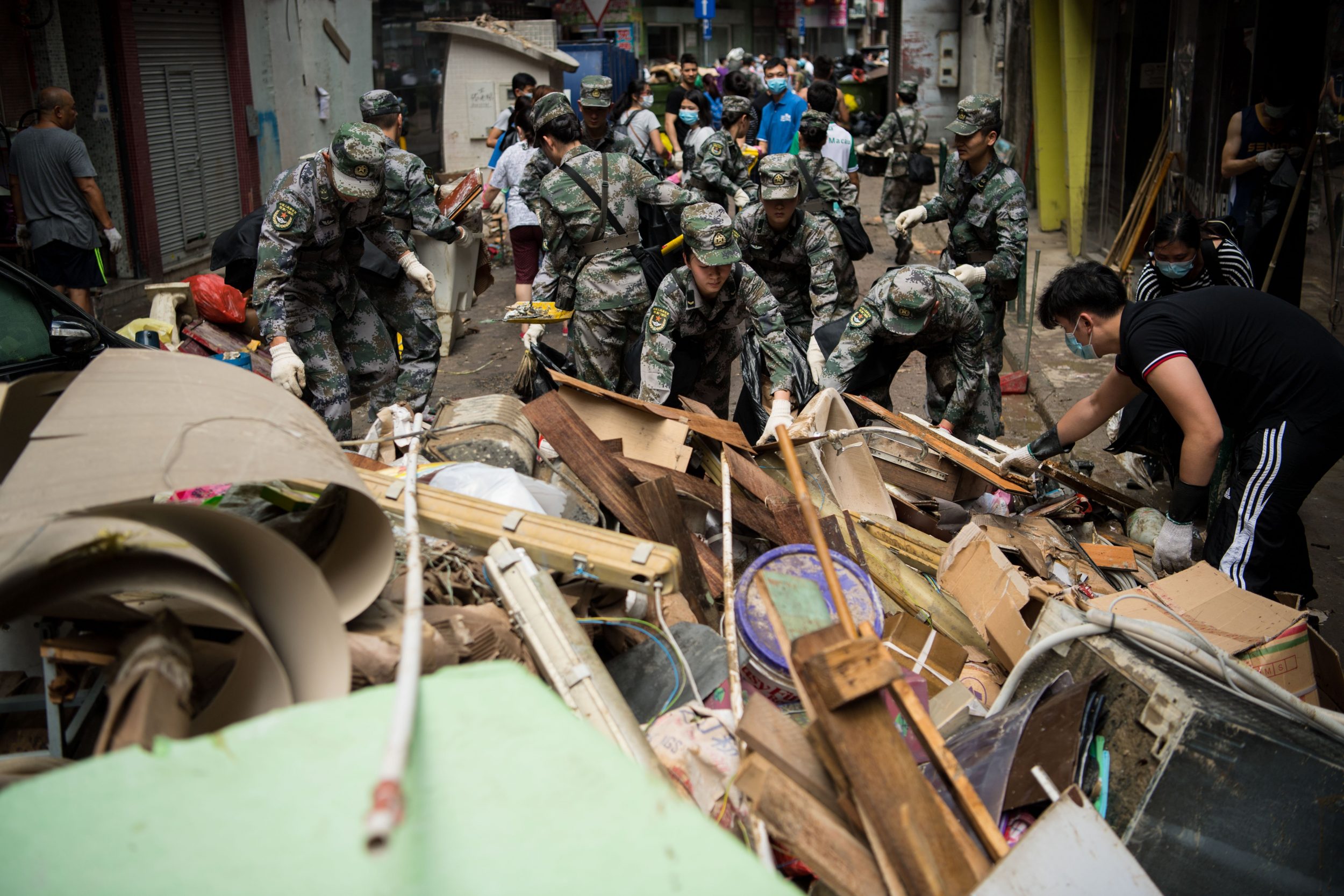 People’s Liberation Army deployed and another typhoon on the way