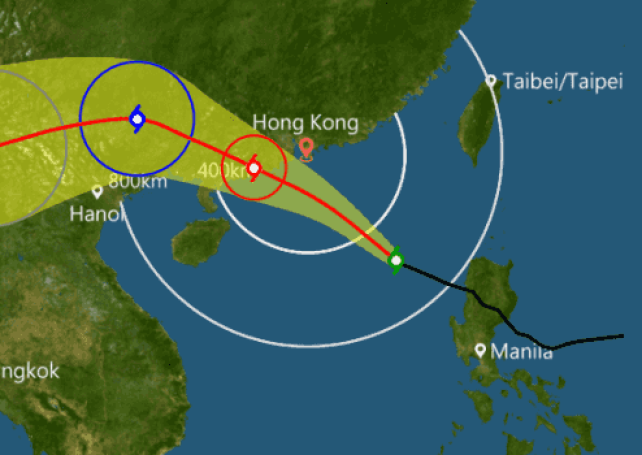 Typhoon signal 1 raised and parts of the city still without power