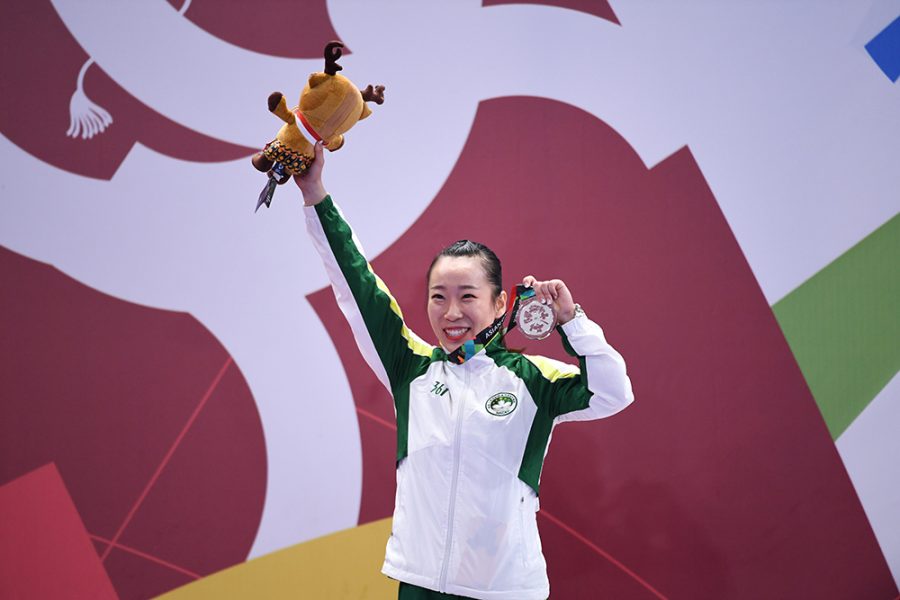 Li Yi won the silver medal in Wushu in the Asian Games 2018