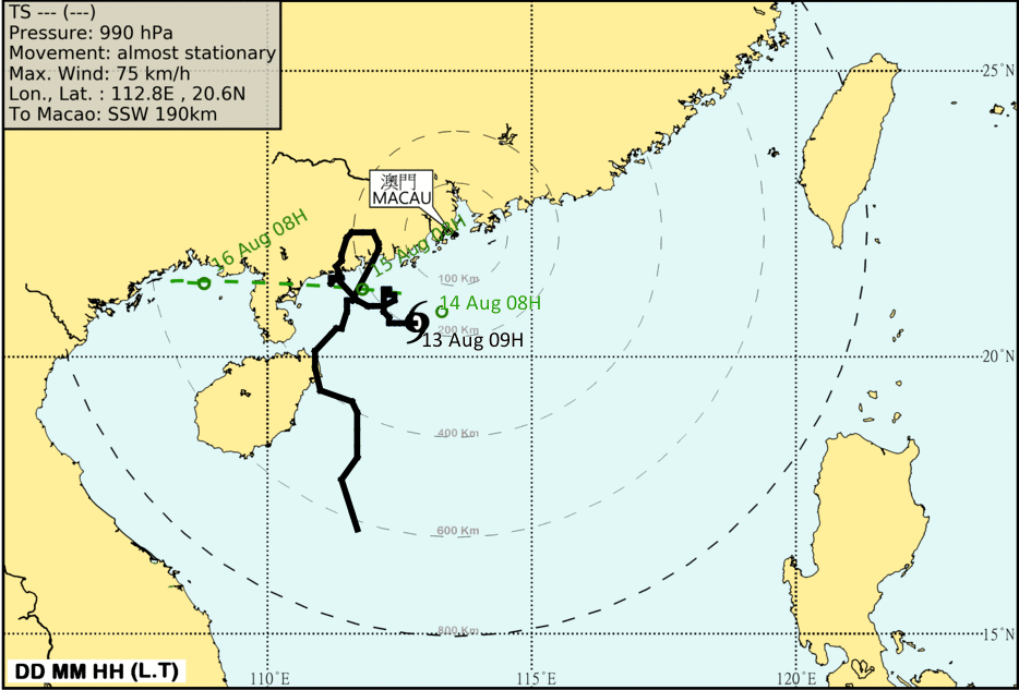 Macau Observatory says No. 8 signal possible tonight