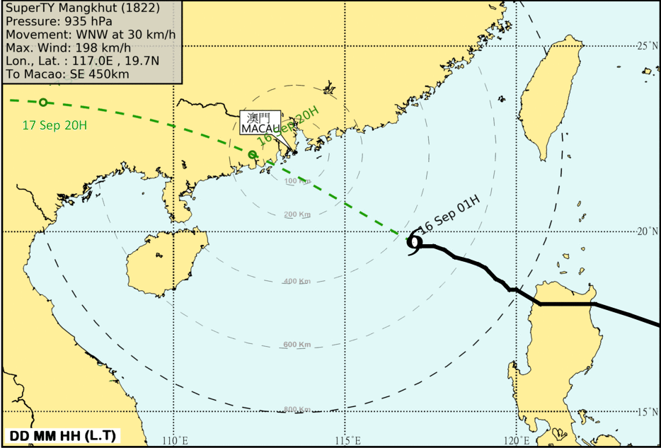 Super typhoon Mangkhut to hit Macau with maximum force Sunday at noon