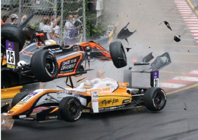 Terrifying crash suspends Macau Grand Prix as driver flies through the air