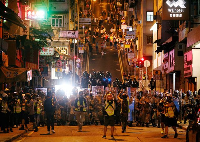 Macau ferry services suspended Sunday night over violent HK protests