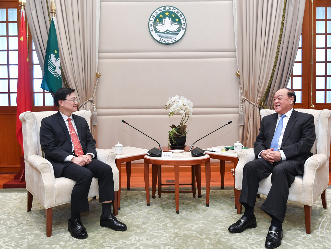 Hong Kong security chief meets Macao CE to learn about national security