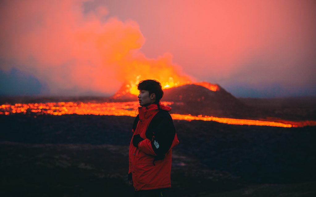 Lai pictured at the Fagradalsfjall Volcano in Iceland on July 22 2023