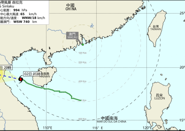 Macao lowers all tropical cyclone signals