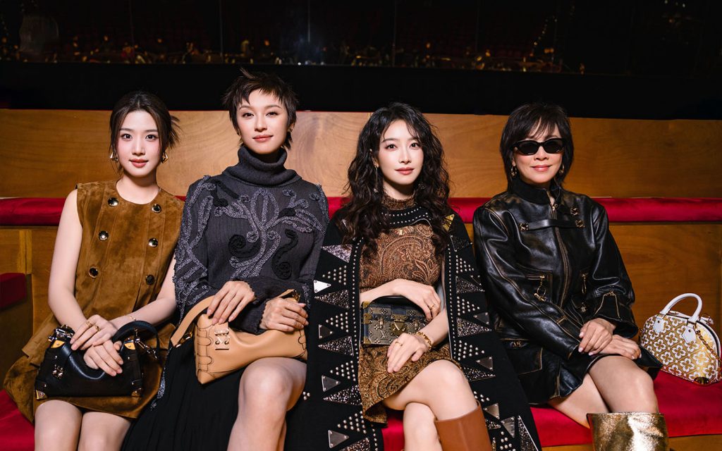 Yuxiao Lu, Louise Wong, Victoria Song and Carina Lau pictured front row at the Louis Vuitton Cruise Trunk Show on 13 November