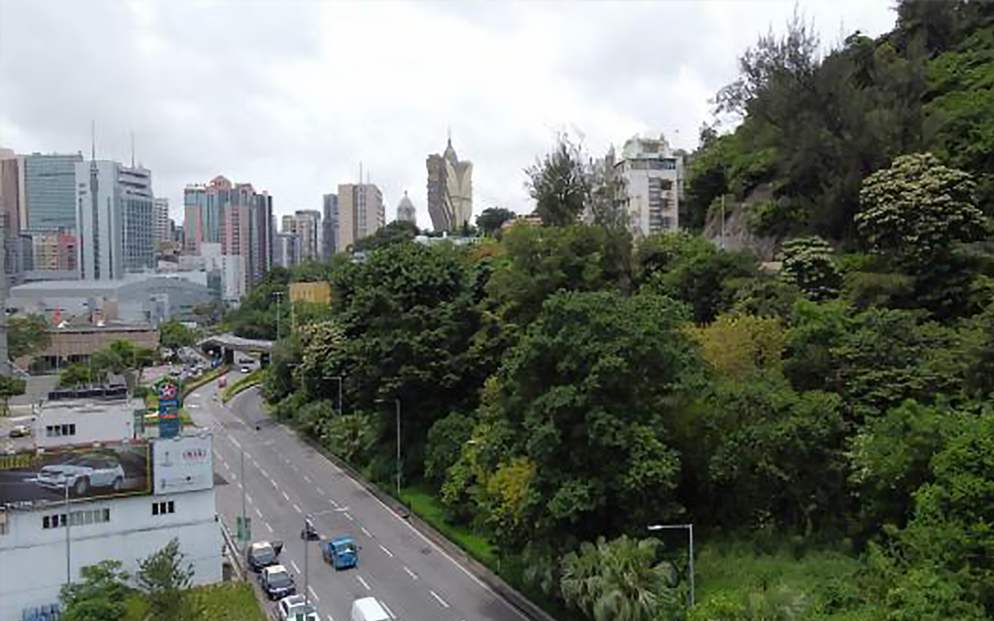 Van flips on its side near Guia Hill Tunnel