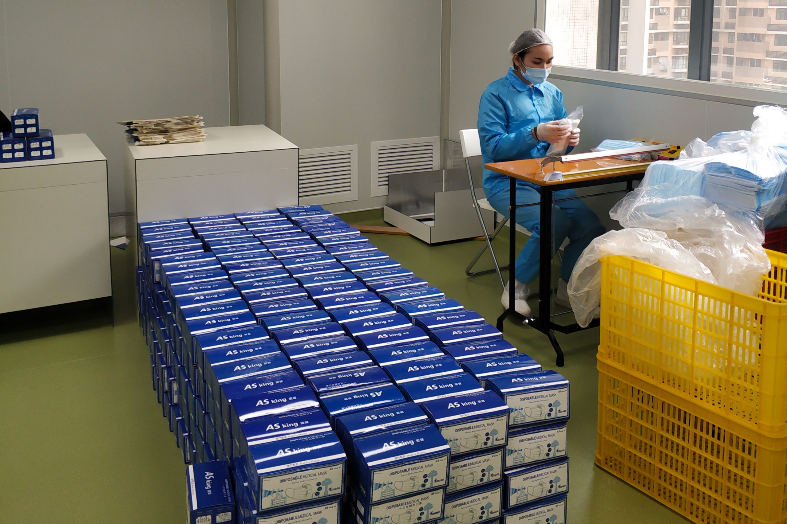 AS-King Facemasks being packed into boxes | Photo Courtesy of AS-King Medical Products