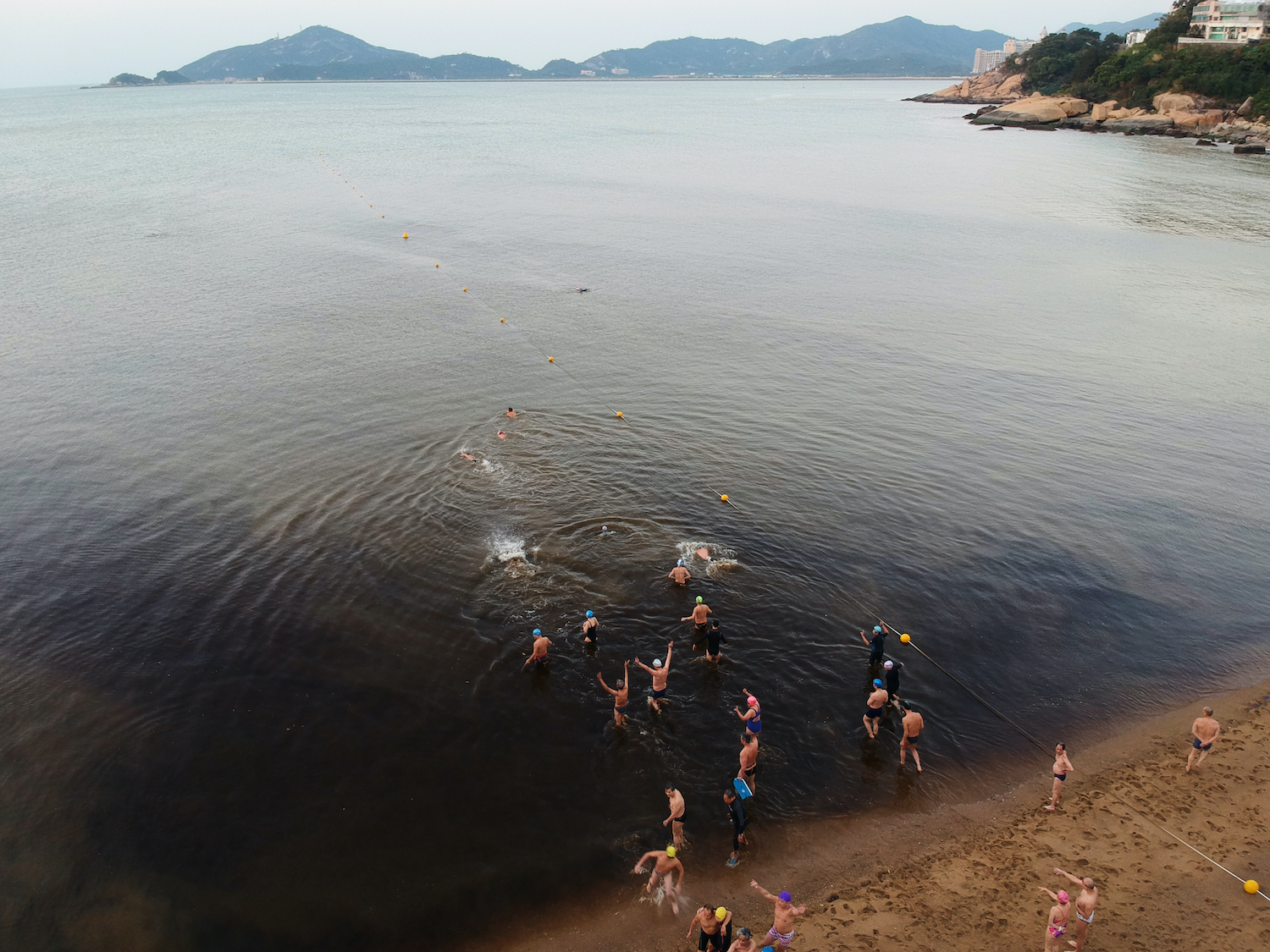 Macao Winter Swimming Club Dron shot