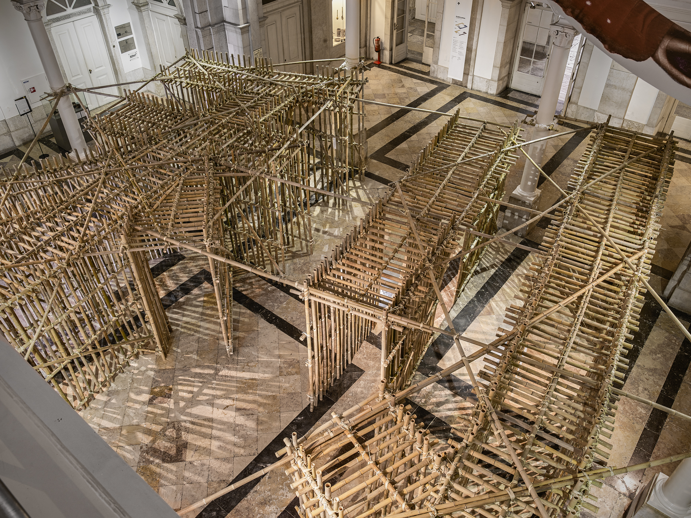 Temporary bamboo installations or “ephemeral structures,”