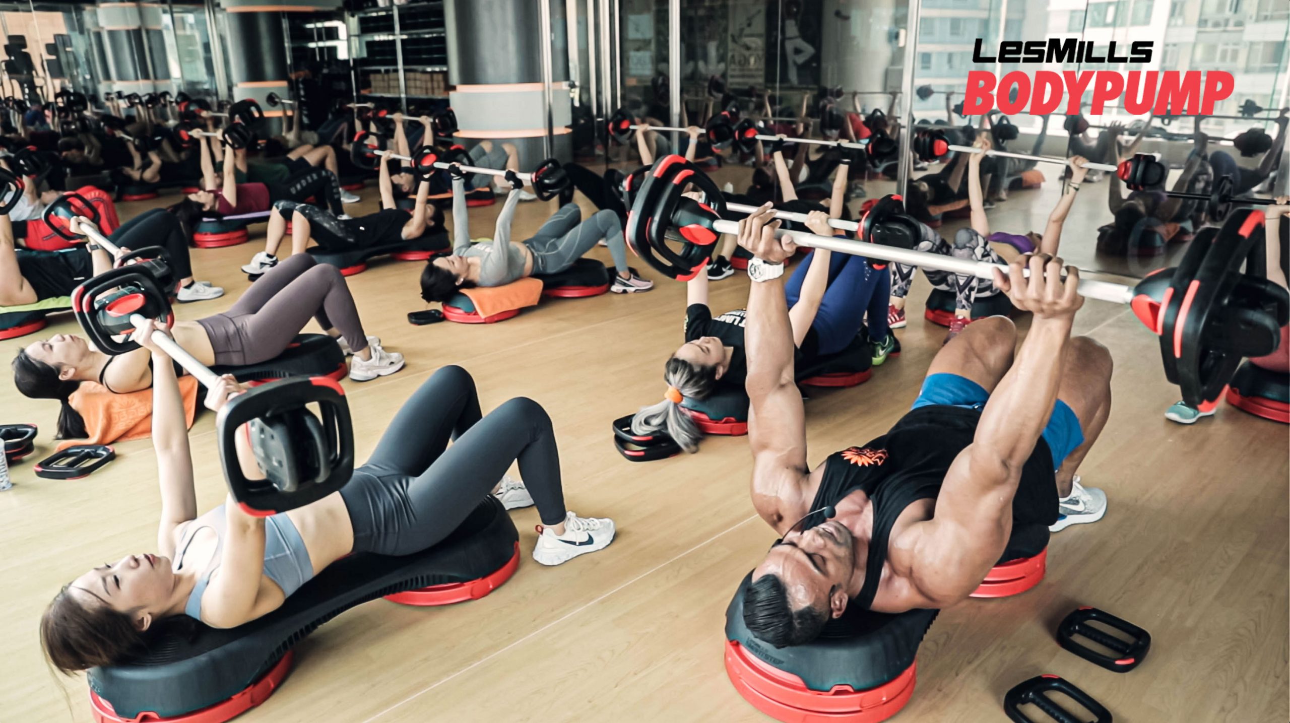 Jeffrey Nungay leading a BodyPump class