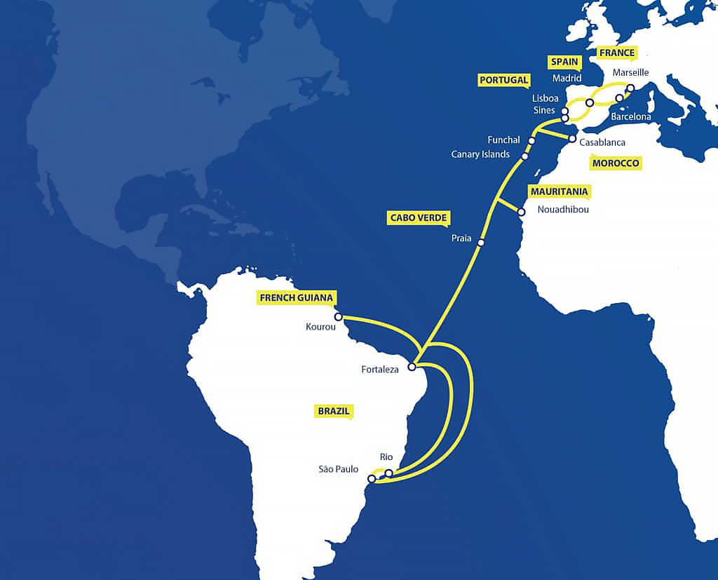 EllaLink cable submarine map