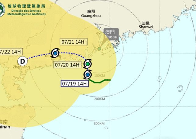 Signal No. 3 hoisted as Cempaka moves towards Guangdong’s western coast