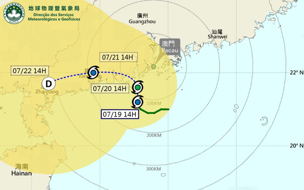 Signal No. 3 Hoisted As Storm Moves Towards Guangdong's Western Coast