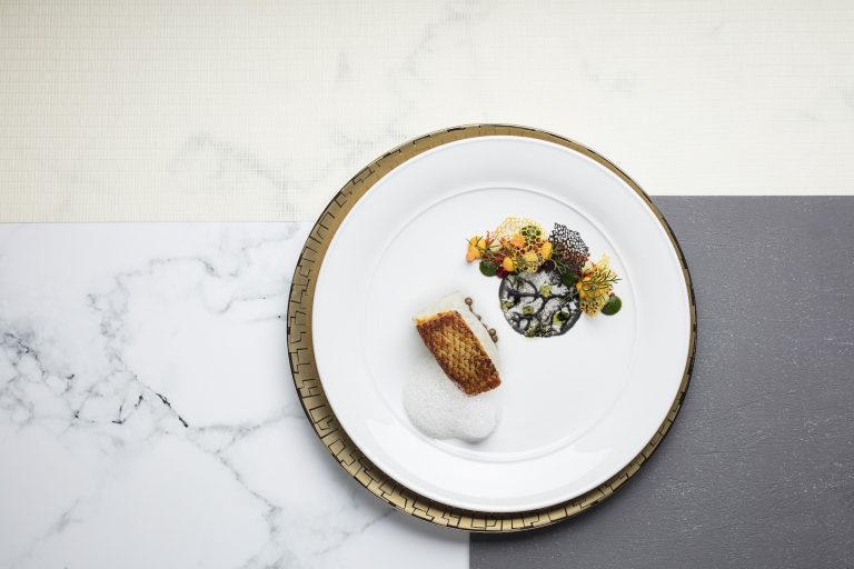 Glacier 51 toothfish, roasted toasted chouriço migas and squid ink