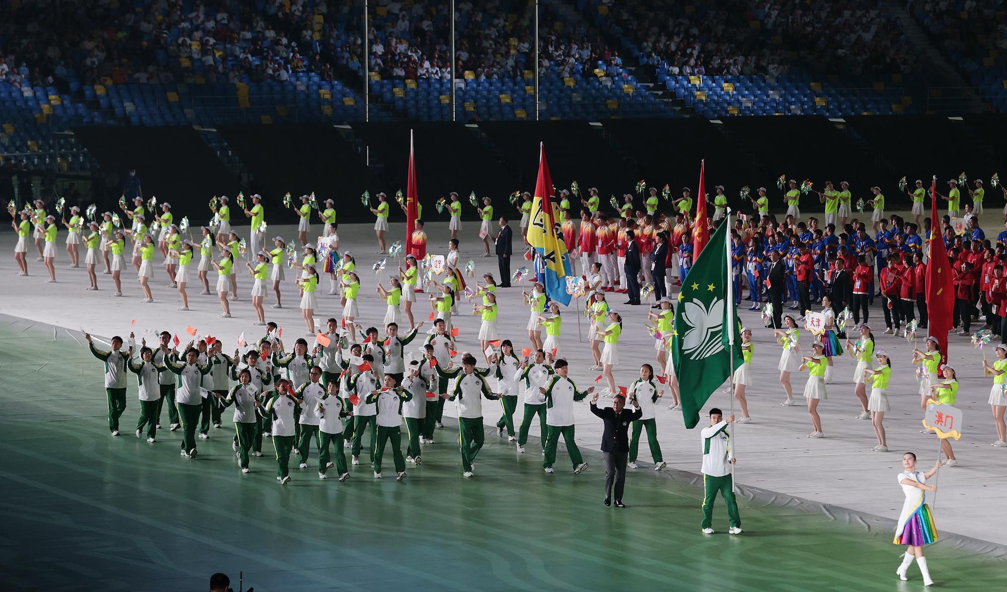 Macao teen girl artistic swimming team perform at National Games