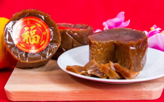 Chinese New Year Cake with Red Bean and Black Sugar