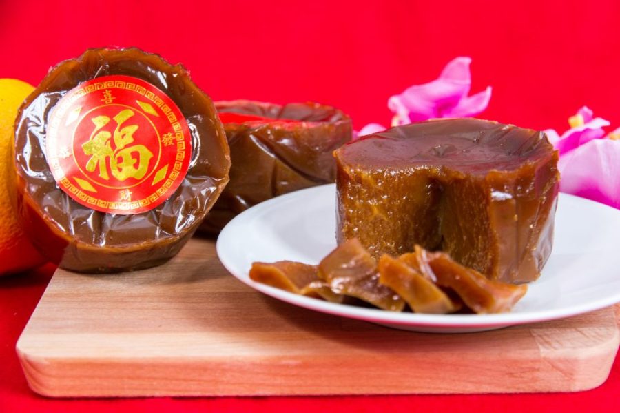 Chinese New Year Cake with Red Bean and Black Sugar