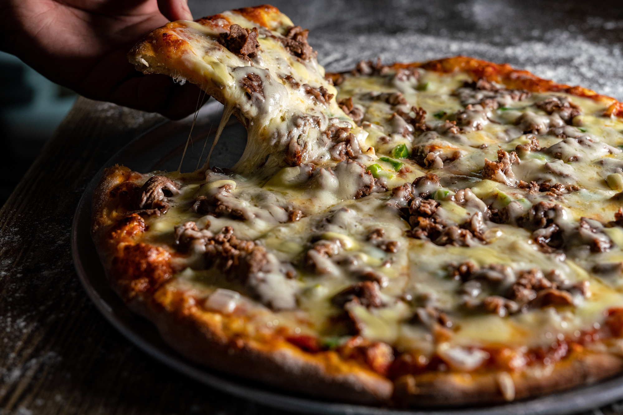 Truffle steak pizza