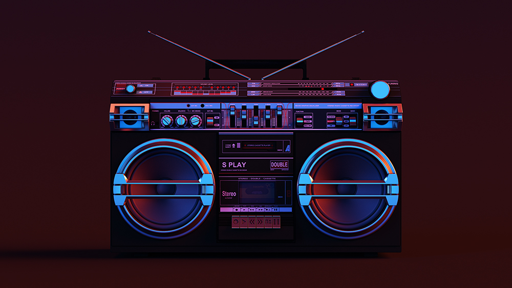 Boombox,Portable,Stereo,Retro,Boom,Box,3d,Illustration,Render