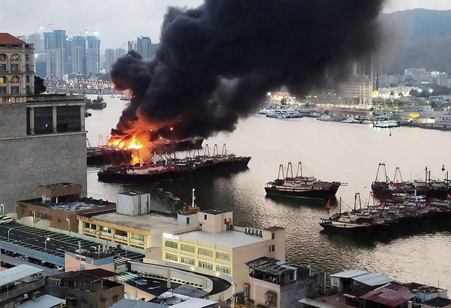 Fishing boat owners face MOP 9 million repair bill after Inner Harbour blaze