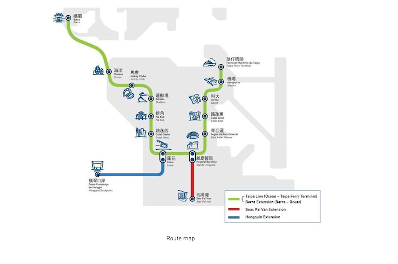 Macao LRT extension map