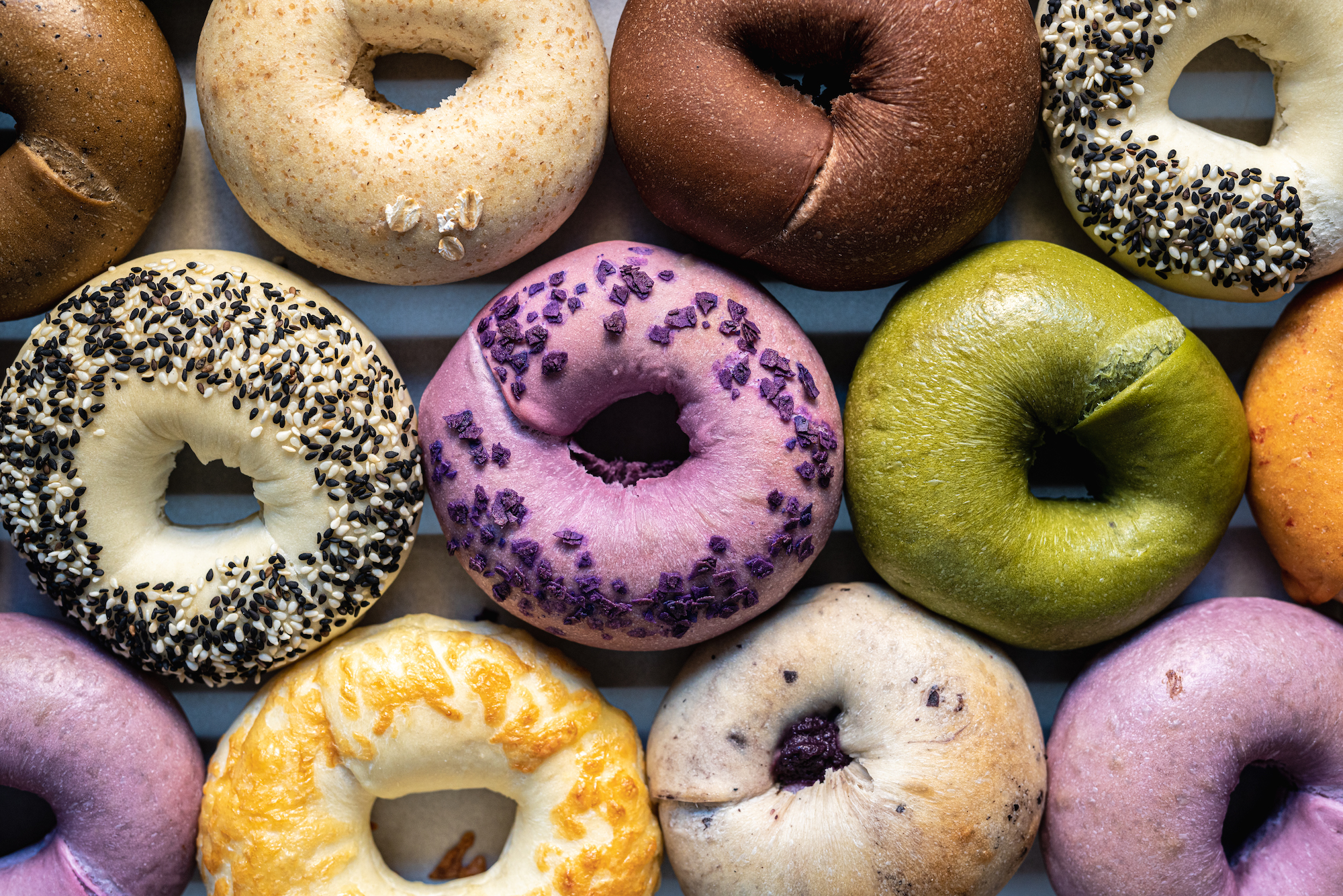 A variety of bagels