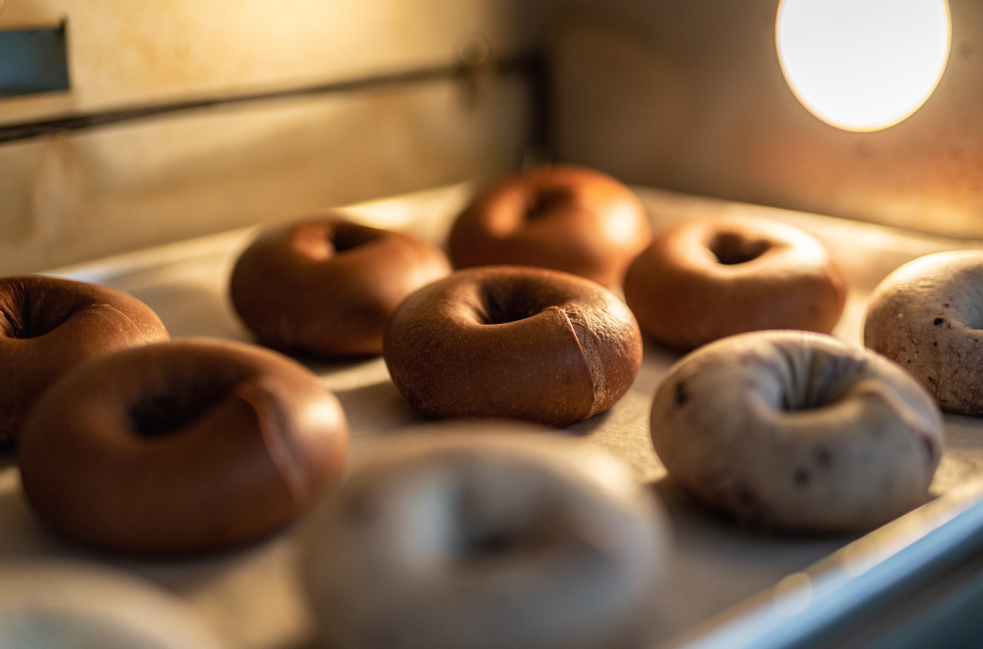 Chocolate and blueberry bagels