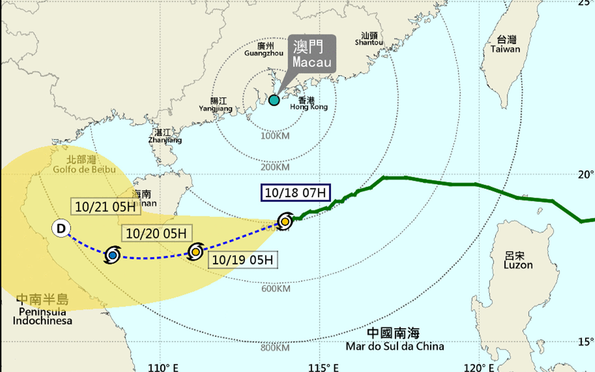 Tropical Cyclone Signal No 3 Macao