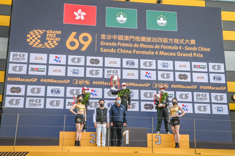 Award presentation ceremony for Formula 4 Macau Grand Prix of the 69th Macau Grand Prix