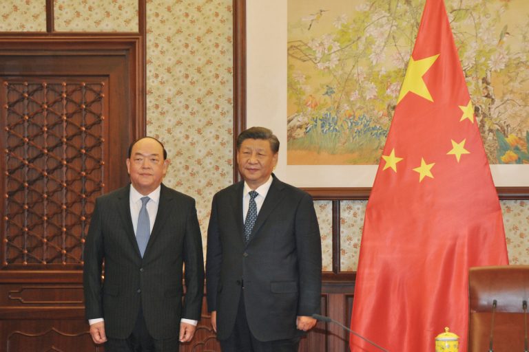 Macao Chief Executive Ho Iat Seng meets with Chinese president Xi Jinping