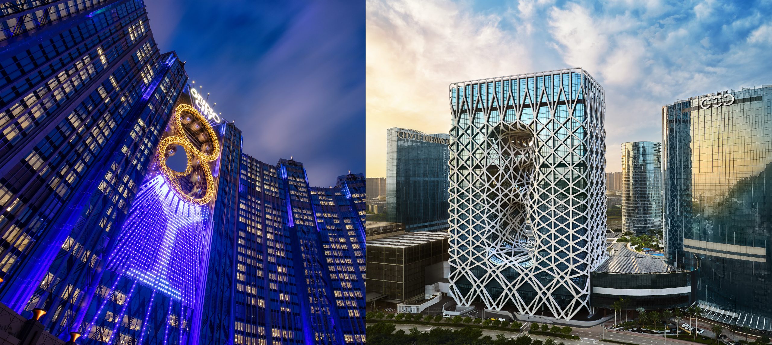 The collaborative culinary series will take place at various Melco properties, including Michelin-starred Pearl Dragon at Studio City (left) and one-diamond Yí at Morpheus (right)