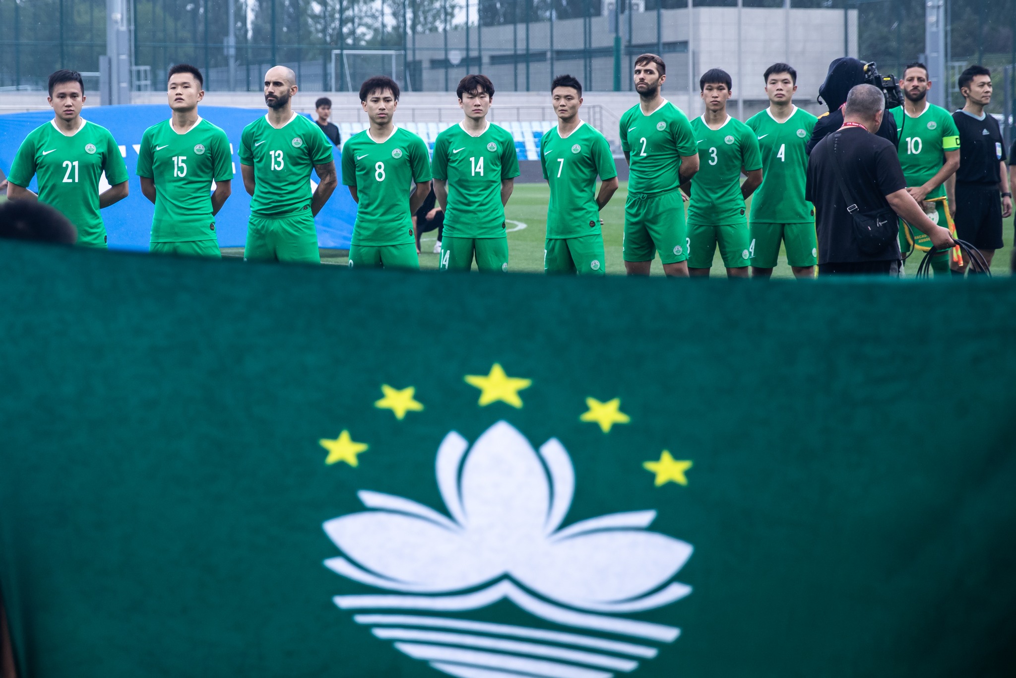 The Macao men’s football team goes down 0-2 to Myanmar