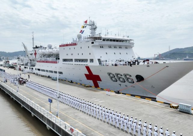 A Chinese naval hospital ship has set sail for Timor-Leste