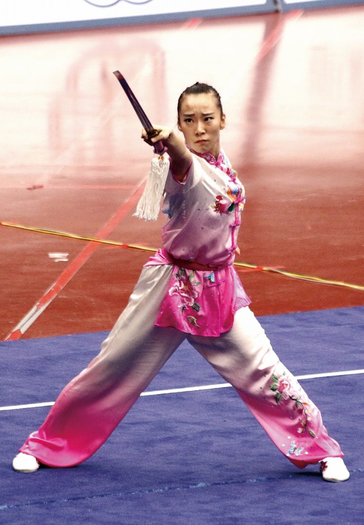 Li Yi won a gold at the 9th Asian Wushu Championship in 2016