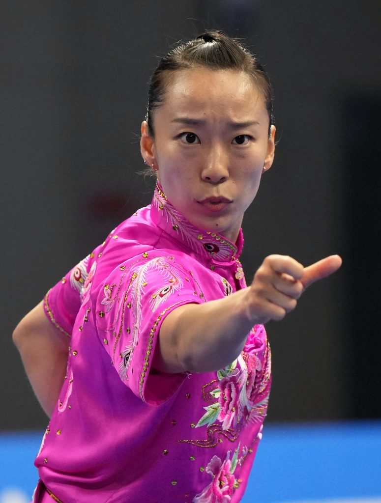 A focused Li Yi during the Women's Wushu Changquan Final