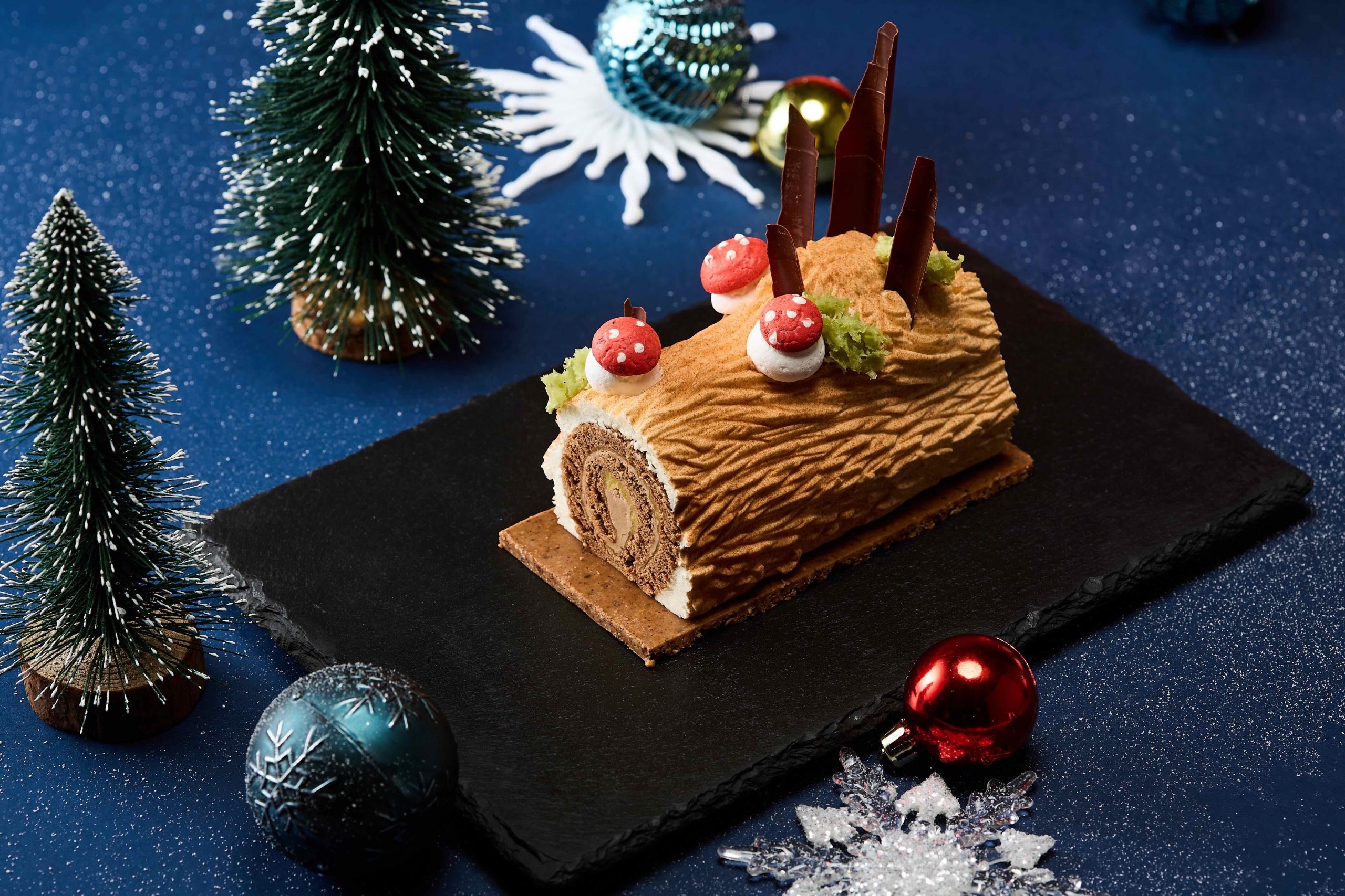 Inspired by ancient mid-winter festivals, the classic bûche de Noël has become synonymous with French Christmas feasts
