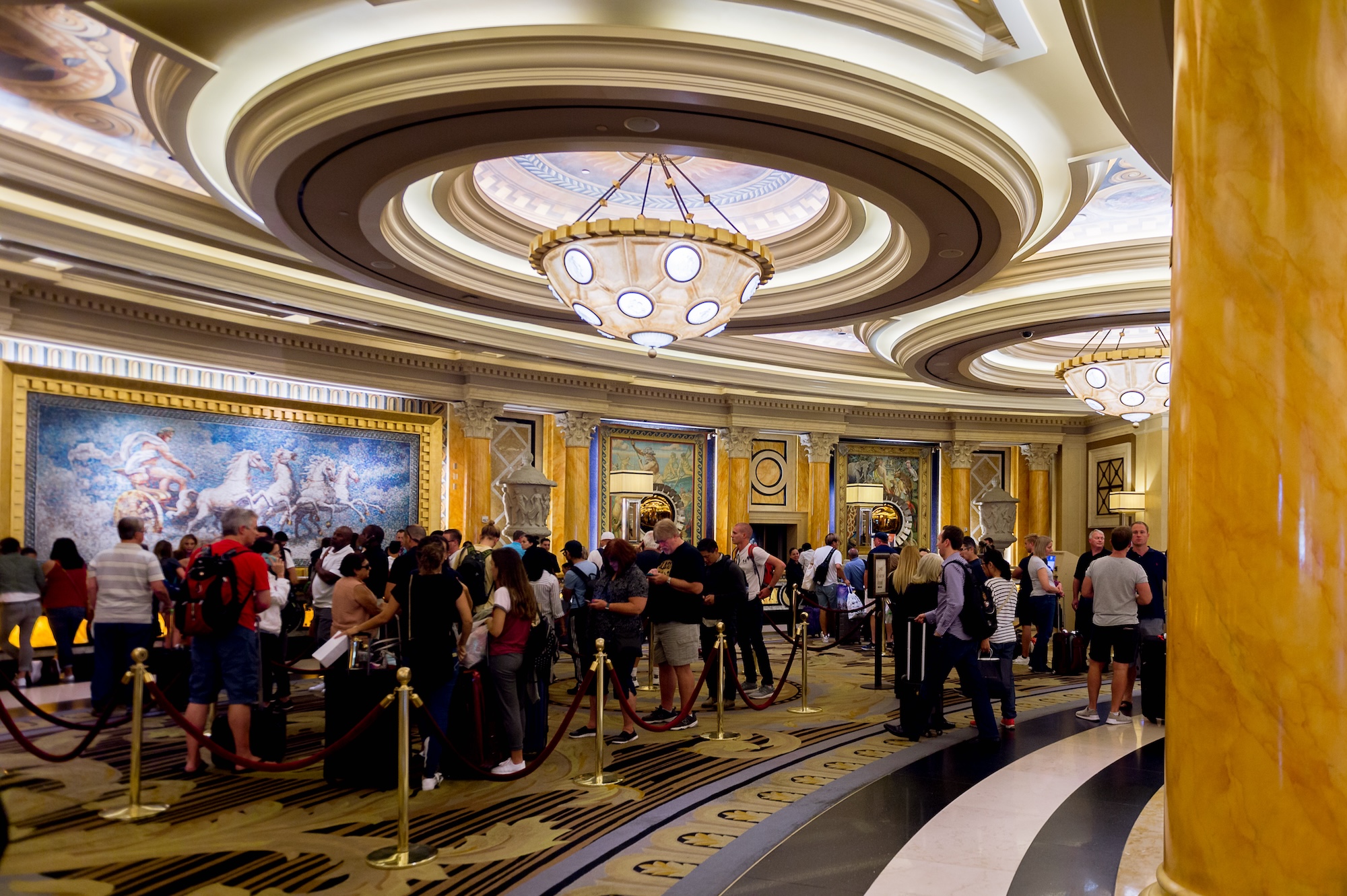 Build and they will come: the check-in hall at Caesars Palace, Las Vegas