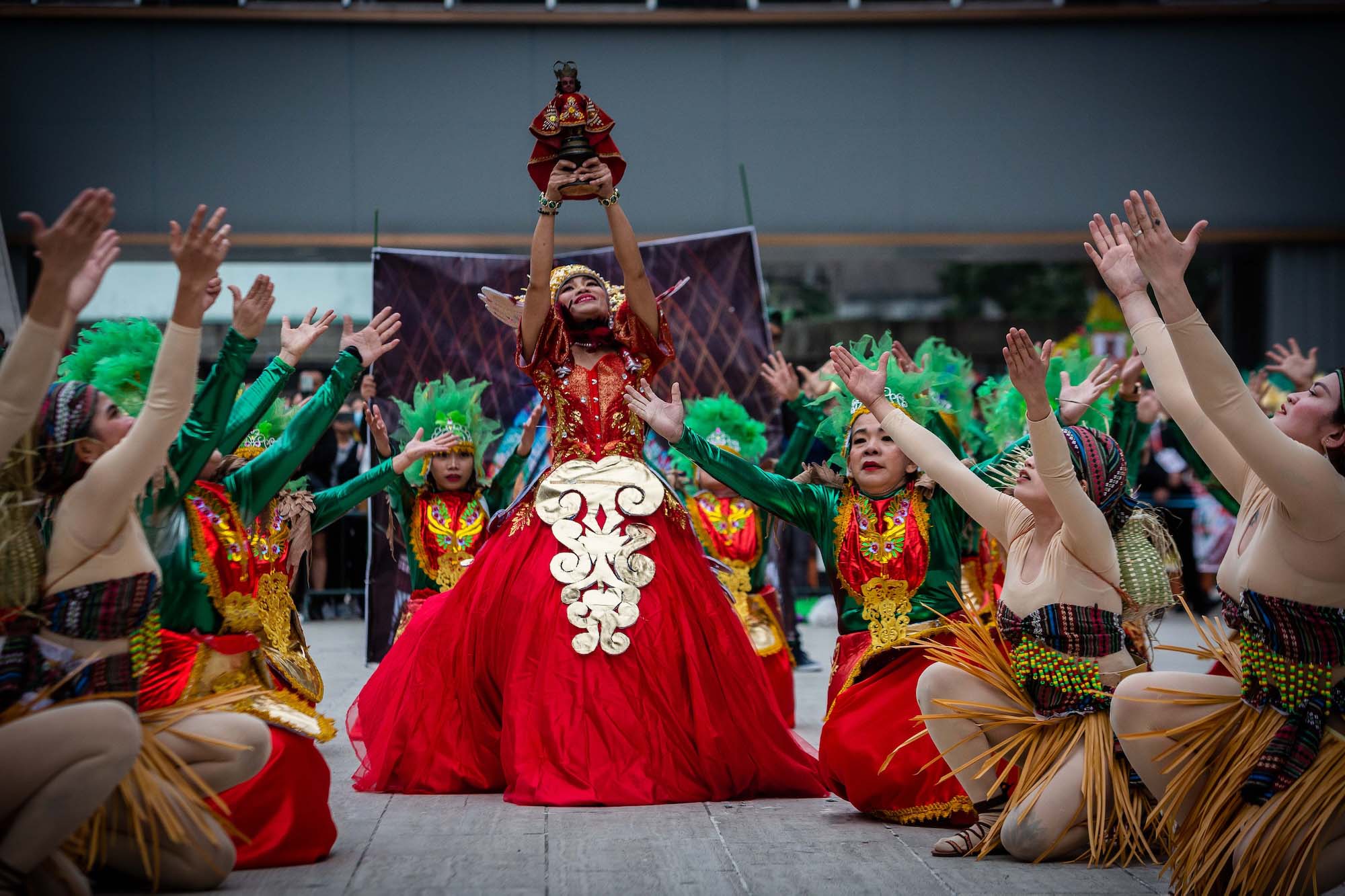 The National Philippine Guardians Incorporated dance troupe concludes its performance at Sinulog