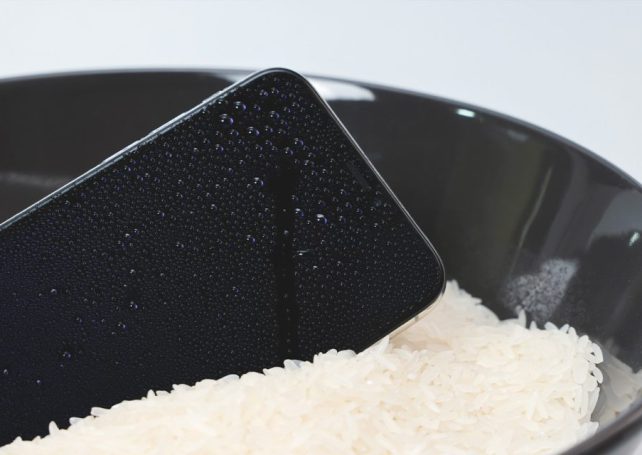 No, you shouldn’t be trying to dry your wet iPhone with rice