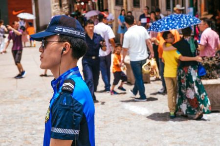How safe is Macao - A police officer patrols near the Ruins of St. Paul’s in this file photo from June 2018