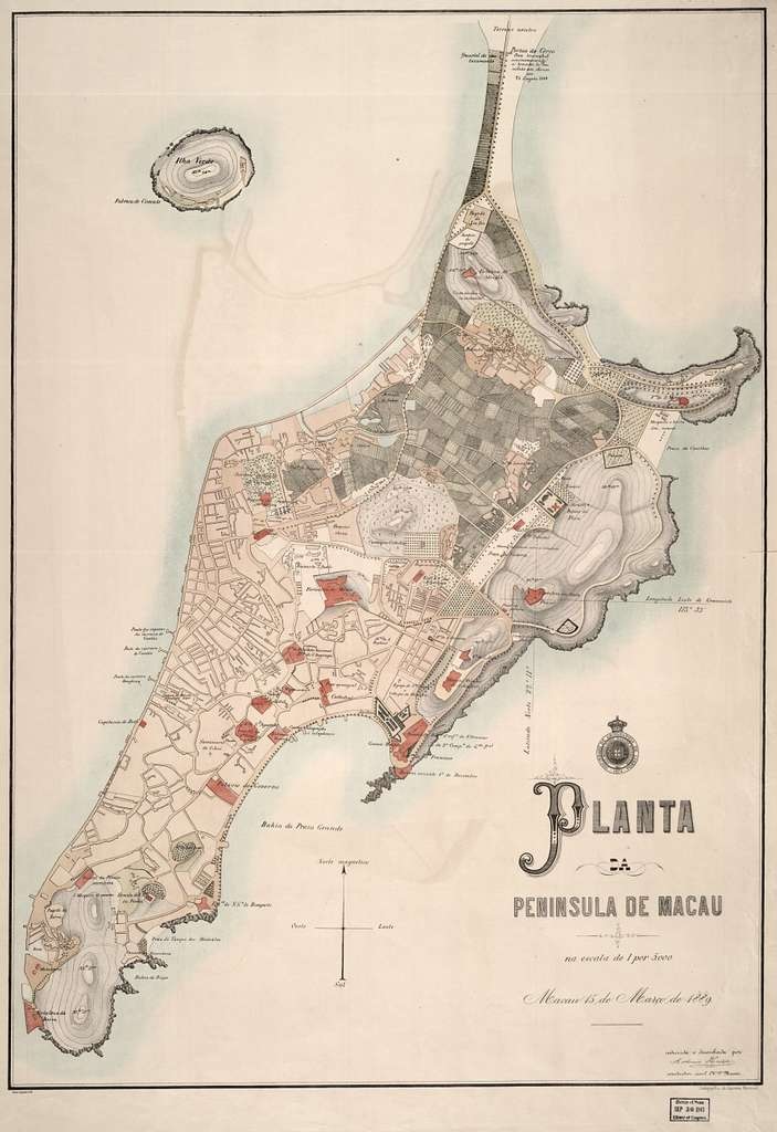 An 1889 map of the Macao